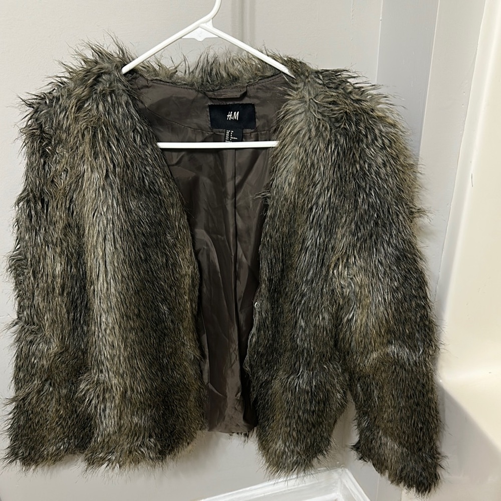 H&M Faux Fur Jacket - Gray